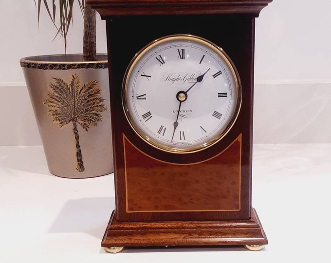 Knight and Gibbins Traditional Mantle Clock. Quartz Movement. Made in