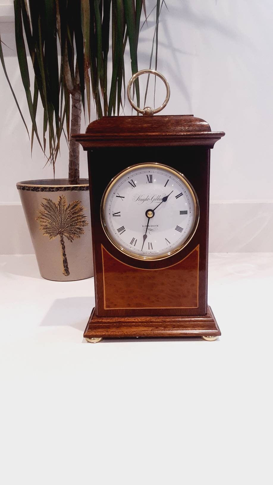 Knight and Gibbins Traditional Mantle Clock. Quartz Movement. Made