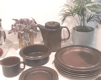 Arabia  Ruska open stock  Ulla Procope 1960s design. Mid century modern industrial design. Fantastic. Teaware added. Hard to find