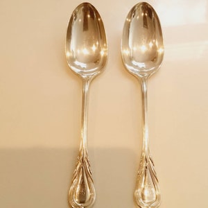 Art nouveau epns table spoons epns A1 plate. PAIR Monogrammed  CLV.