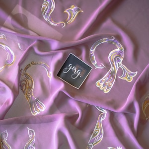 Armenian hand-painted alphabet on scarfs