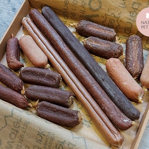 Sausage Box- Venison, Liver, Beef, Chicken, Fish, Natural Dog Treats Chews