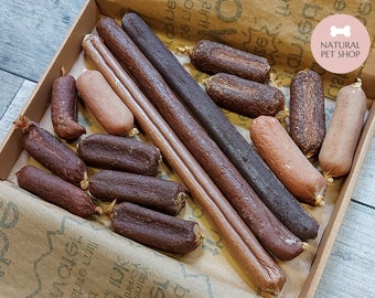 Sausage Box- Venison, Liver, Beef, Chicken, Fish, Natural Dog Treats Chews