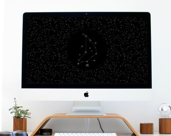 Capricorn Zodiac Sign, Constellation Background, Digital Wallpaper for Desktop, Astrology Wallpaper, iMac Wallpaper, MacBook Background