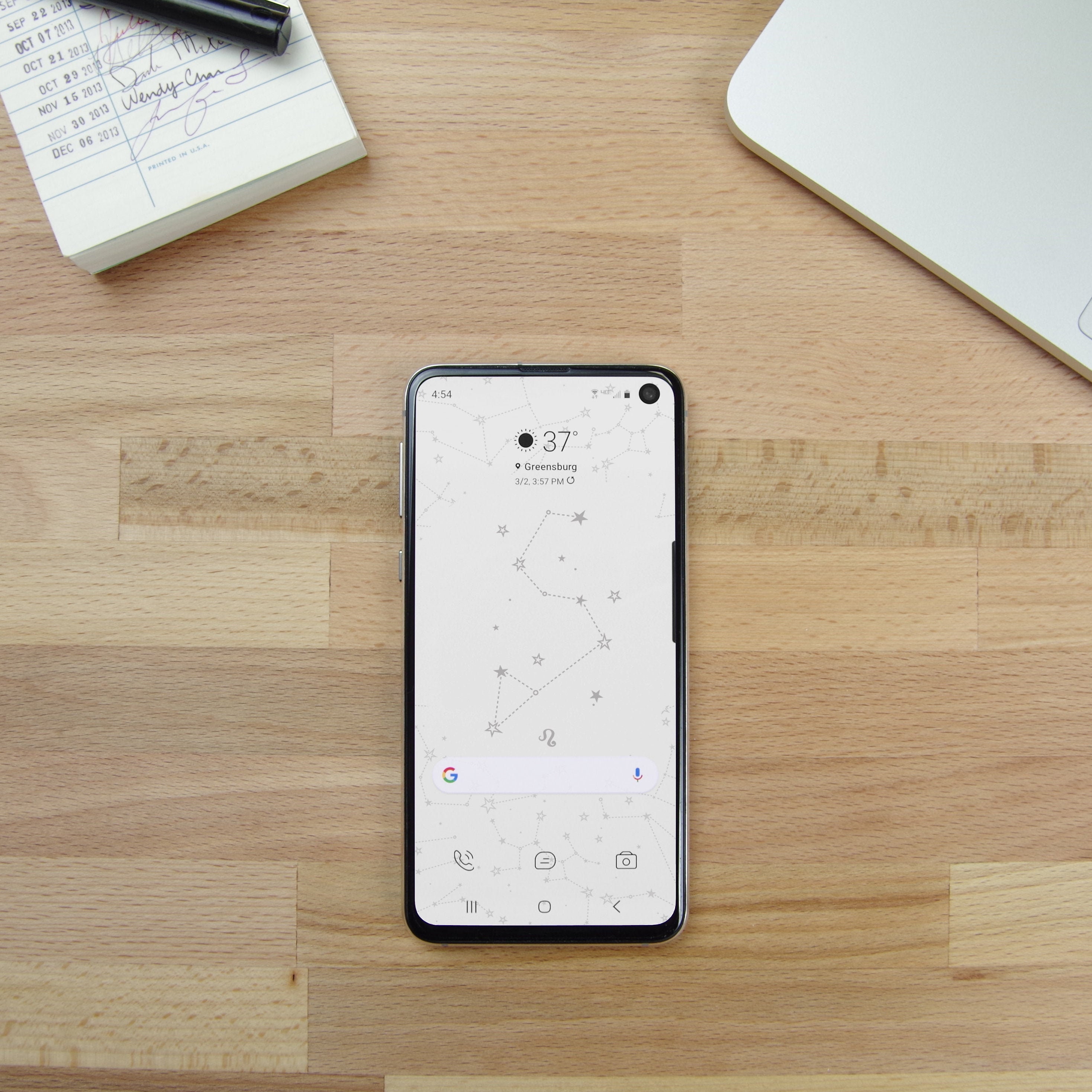 Leo Zodiac Sign Phone Wallpaper Minimal Background Android Etsy