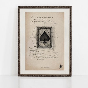Asso di picche / Stampa asso / Arte da parete di carte da gioco retrò / Stampa di carte da gioco / Arte della sala giochi / Estetica / Arte originale / STAMPE D'ARTE