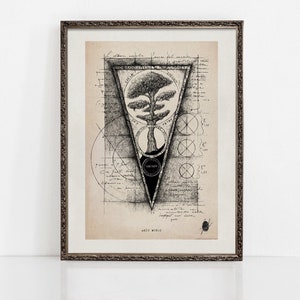 Axis Mundi / Impresión botánica / Árbol de bocetos vintage / Arte botánico / Arte de pared / Impresión botánica antigua / Arte original / IMPRESIONES DE ARTE
