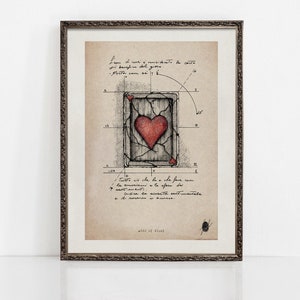 Asso di cuori / Arte da parete di carte da gioco retrò / Stampa di carte da gioco / Stampa di asso / Arte della sala giochi / Estetica / Arte originale / STAMPE D'ARTE