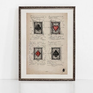 Assi / Arte da parete di carte da gioco retrò / Stampa di carte da gioco / Stampa di assi / Arte della sala giochi / Estetica / Arte originale / STAMPE D'ARTE