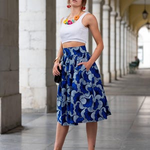 Blue wax flower wedding skirt