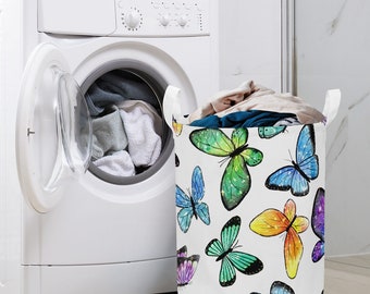 Round Laundry Basket Butterflies in colors