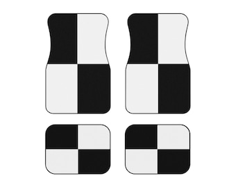 Car Mats (Set of 4) Black White