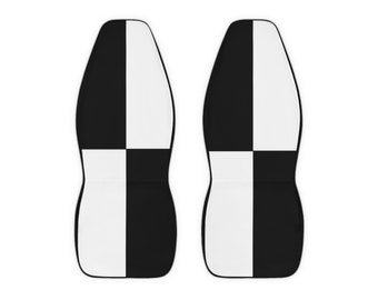Polyester Car Seat Covers Black White