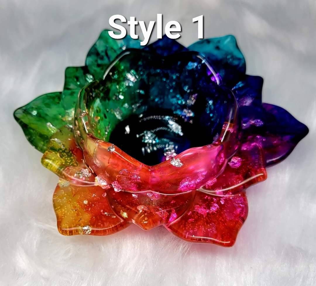 Tealight Candle Holder Lotus Flower Candle Holder Colorful Etsy