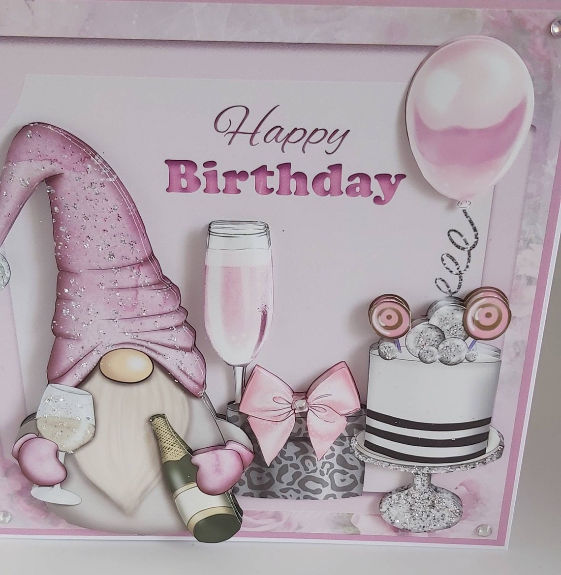 Cute Gnome Female Birthday Card, Personalised Card, Age Card, 30th