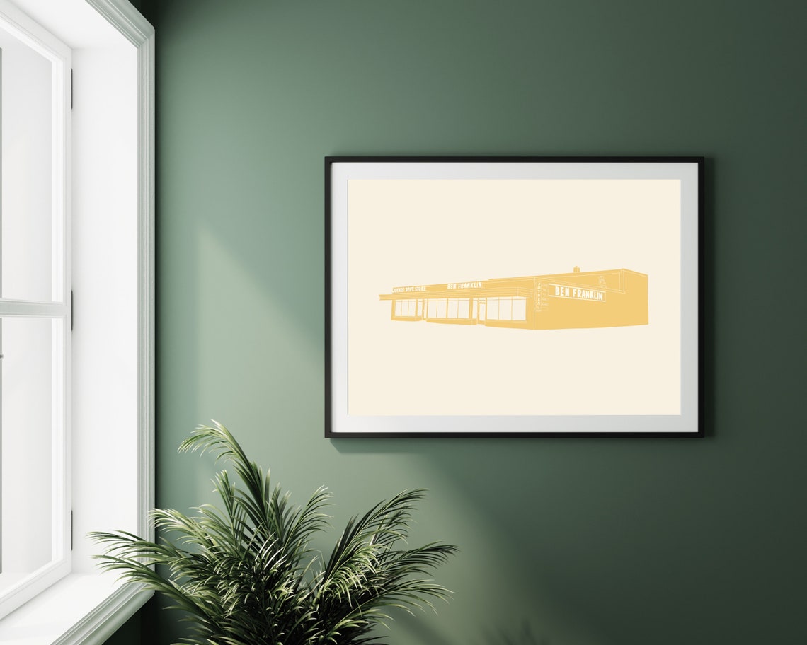 Ben Franklin Grand Marais Minnesota Handdrawn Digital Etsy España