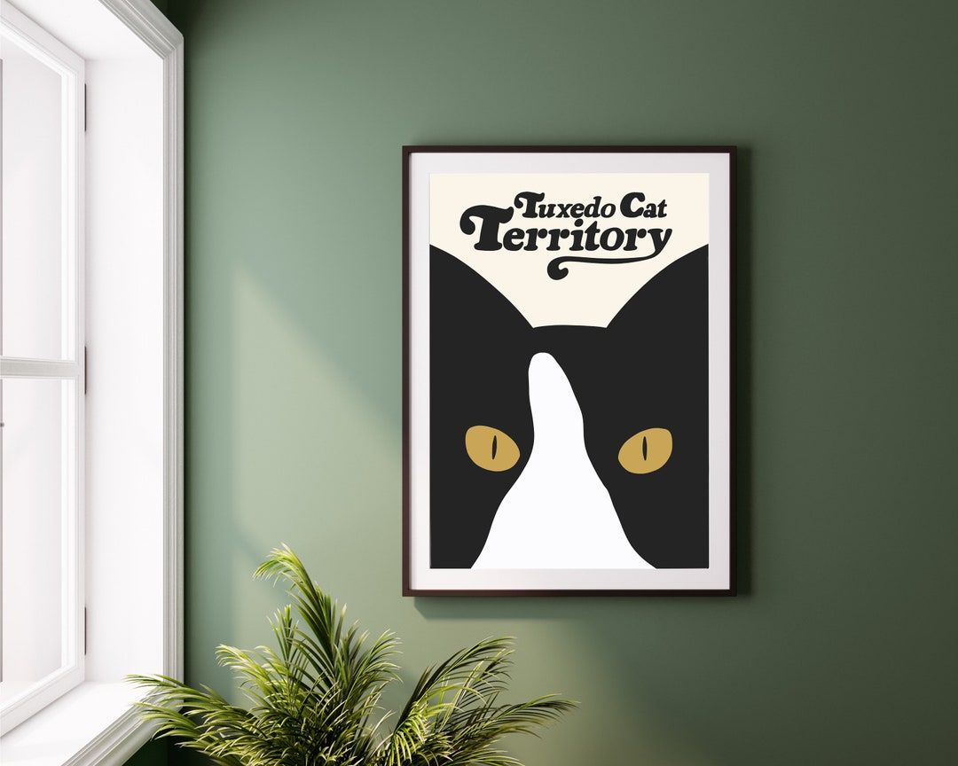 Tuxedo Cat Territory Print Digitale Wandkunst Druckbare Wandkunst