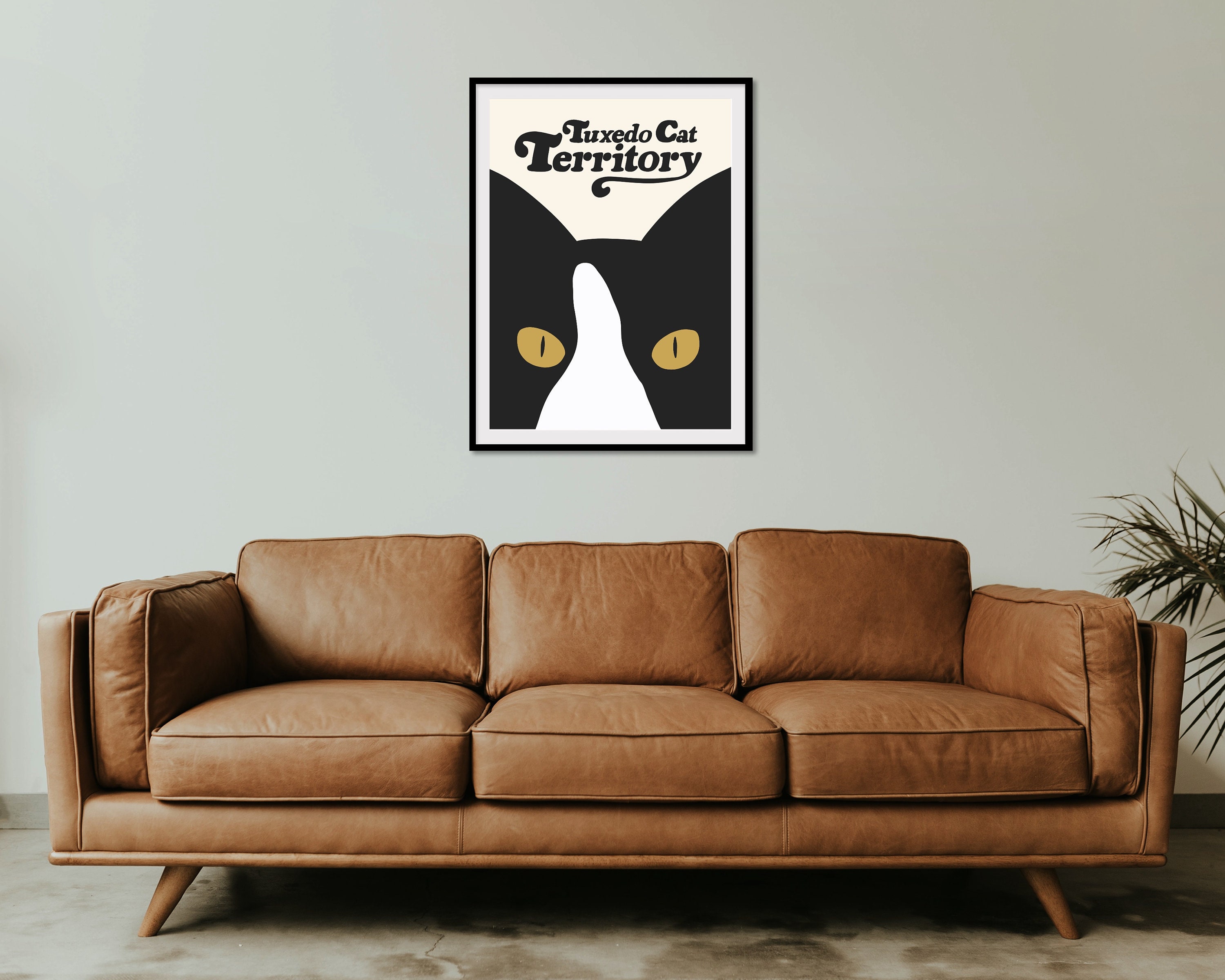 Tuxedo Cat Territory Print Digitale Wandkunst Druckbare Wandkunst