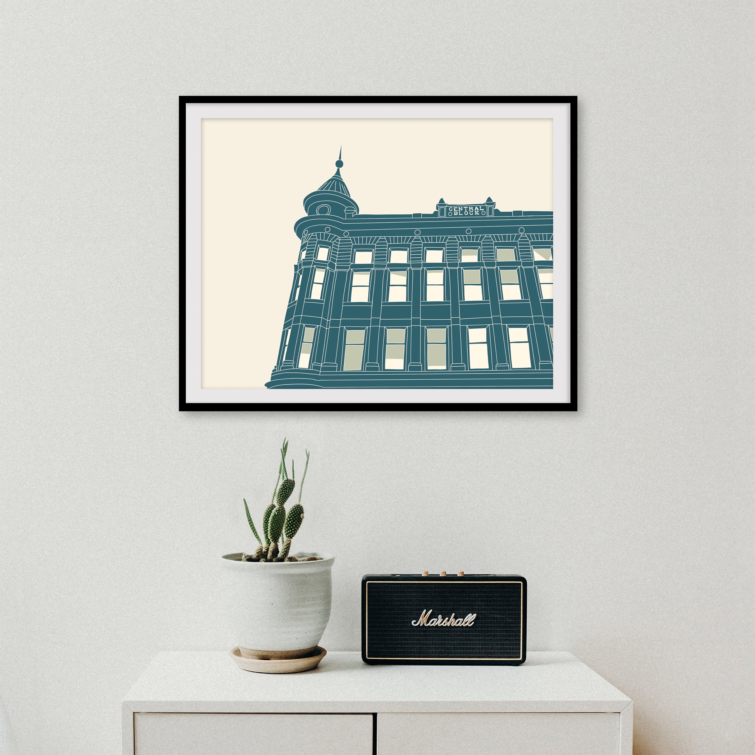 Central Block Building Northfield Minnesota / Ilustración Etsy España
