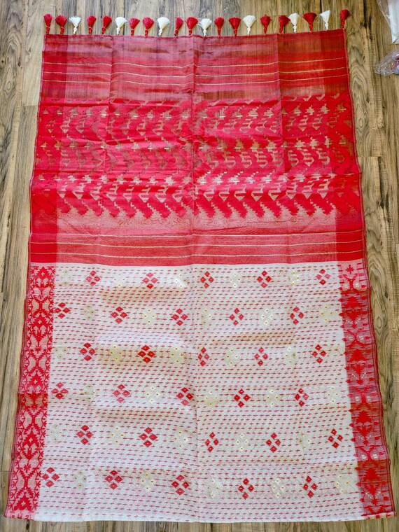 Cotton jamdani saree best sale price