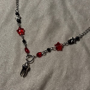 Lovers Bite Necklace – gothic fang charm necklace vampirecore dark academia jewelry alternative  whimsygoth valentine's day gift gothic