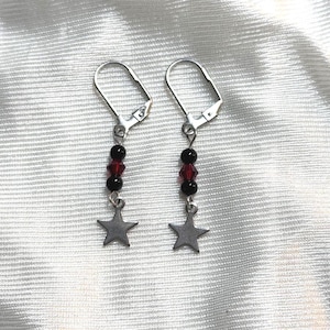 stainless steel earrings - gothic vampire stars unique dark academia light academia aesthetic pinterest dark red rockstar gf