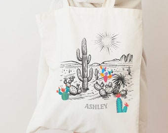 Personalized Desert Cactus Tote Bag: AZ Bachelorette Gift