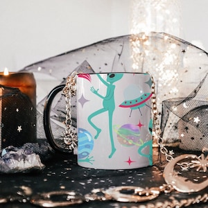Alien Coffee Mug | Alien Gift Outer Space |  Mug Space Gift | Universe Mug | Alien lover Mug  | Esoteric Gift