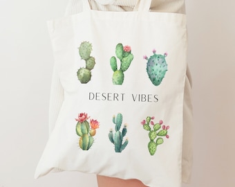 Cactus Tote Bag: Personalized Desert Vibes, AZ Bachelorette Gift