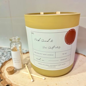 Deluxe Handmade Beachy Soy Candle, Sea Salt Air, Soy Wax, House Warming Gifts, Summer Gift, 12 oz Candle, Luxury Fragrance