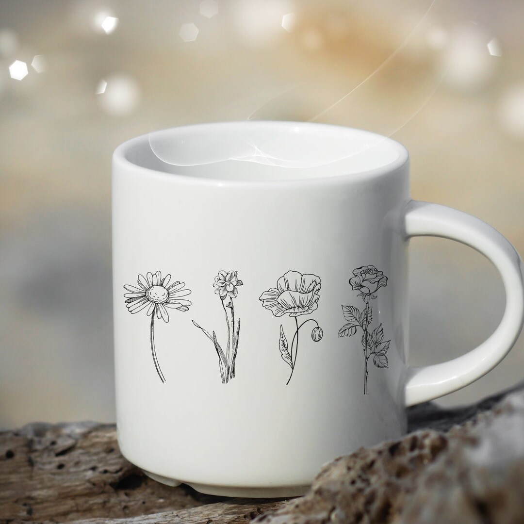 Sentimental Spring Mugs Custom Birth Month Flower Mug: Sentimental Mom Gift - Etsy