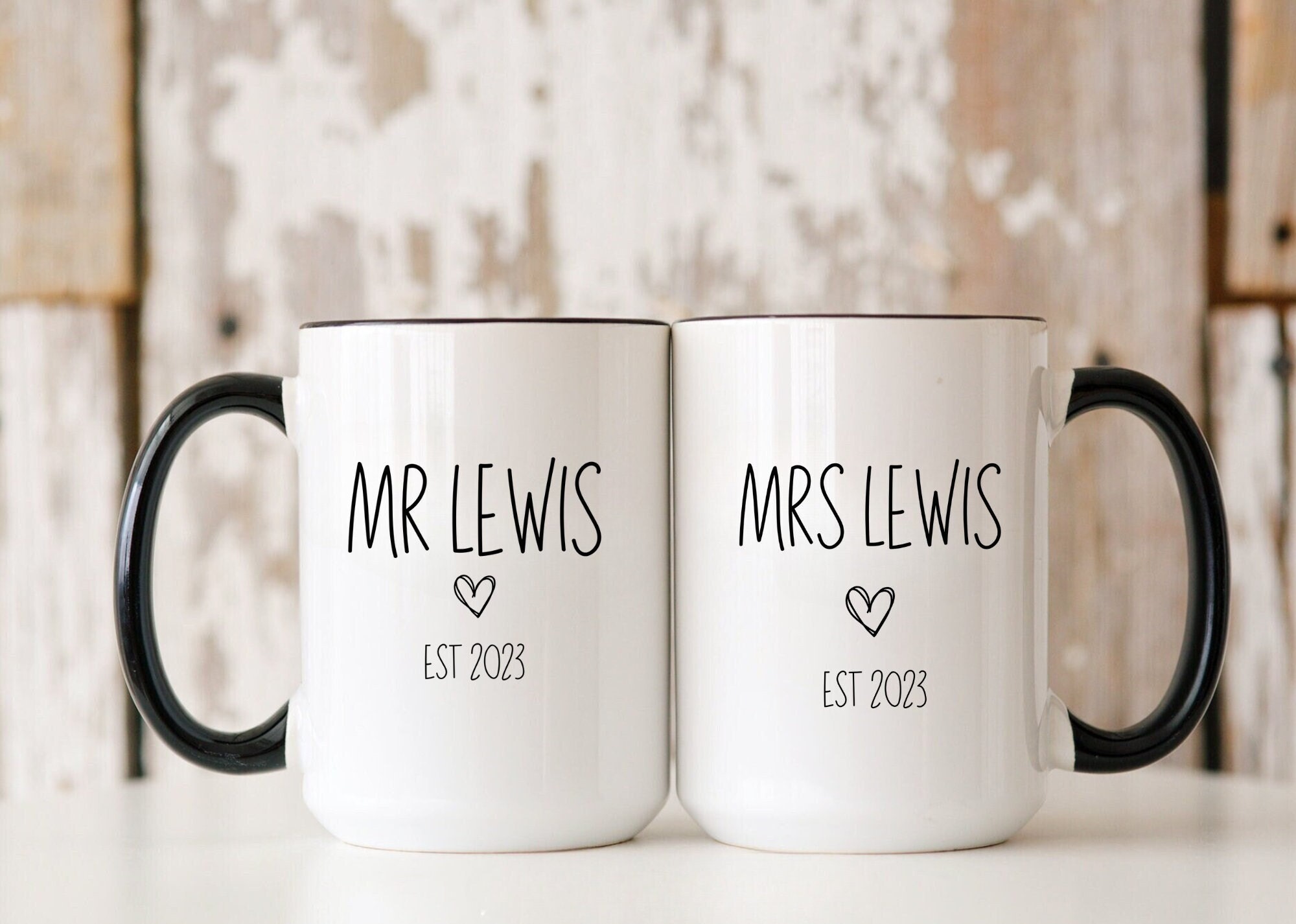 Tazze Caffè Coppia Mr E Mrs - Set Regalo Matrimonio In Ceramica Marmo, 400ml Con Cucchiai E Scatola - Foto 4