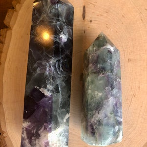 Natural Rainbow Fluorite Tower, Crystal Point, Crystal Wand, Fluorite Crystal, Healing Crystal, Natural Crystal