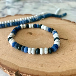 June Birthstone Bracelet | Gemini Birthday | Sodalite | White Howlite | Black Onyx | Gemini Bracelet