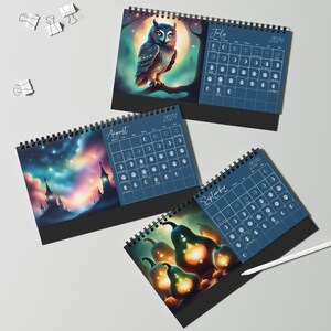 Wandkalender 2026, Dark Forests Lunar Kalender 2026 Art Deco Monatskalender Wandkalender, Mit 12 Originalillustrationen - View #3