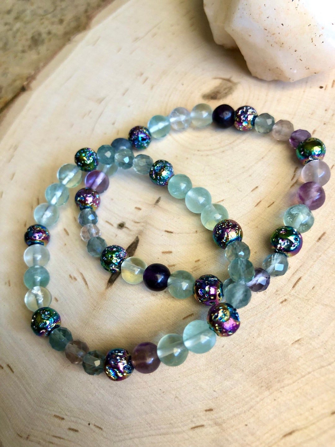 Rainbow Fluorite Bracelet Fluorite Bracelets Rainbow - Etsy