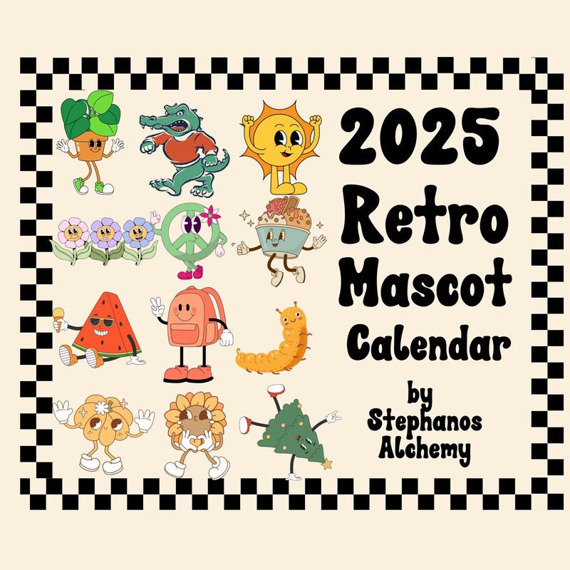 2025 Cartoon Calendar Etsy