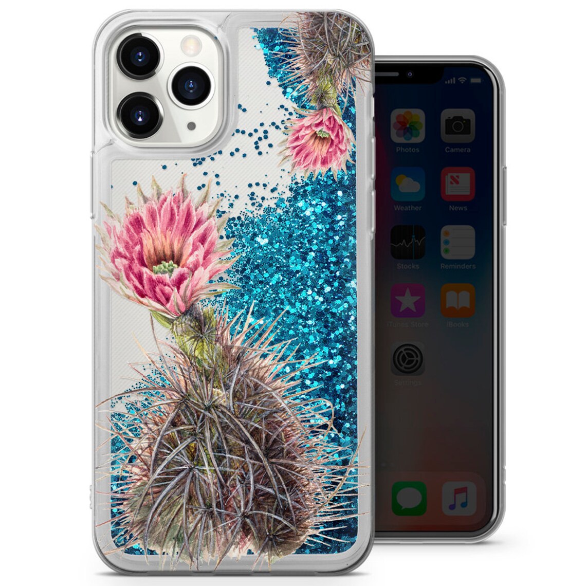 Cacti Liquid Glitter Phone Case iPhone 11 Case iPhone Xr Case Etsy