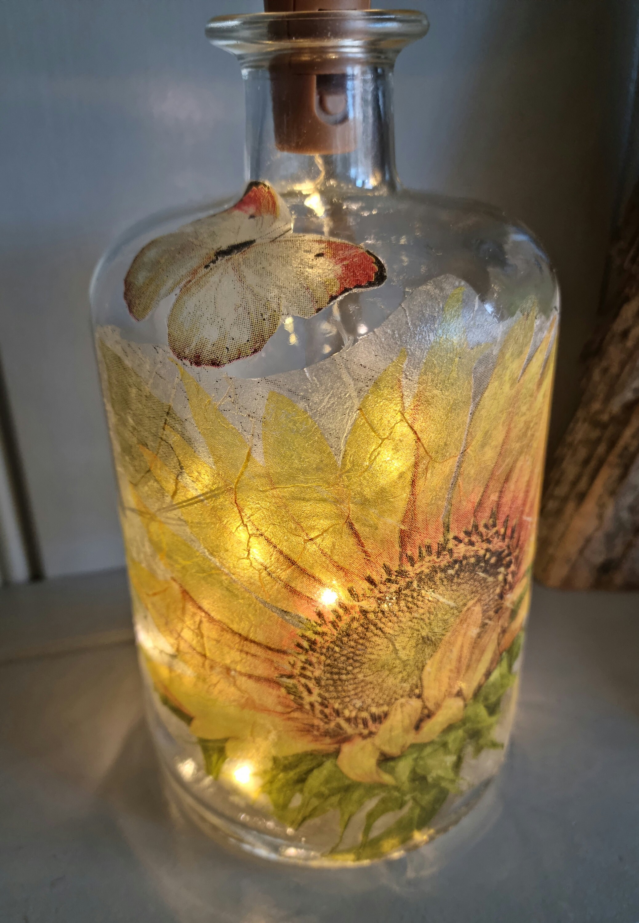 Sunflower Vase With Fairylights and Sunflower Etsy UK