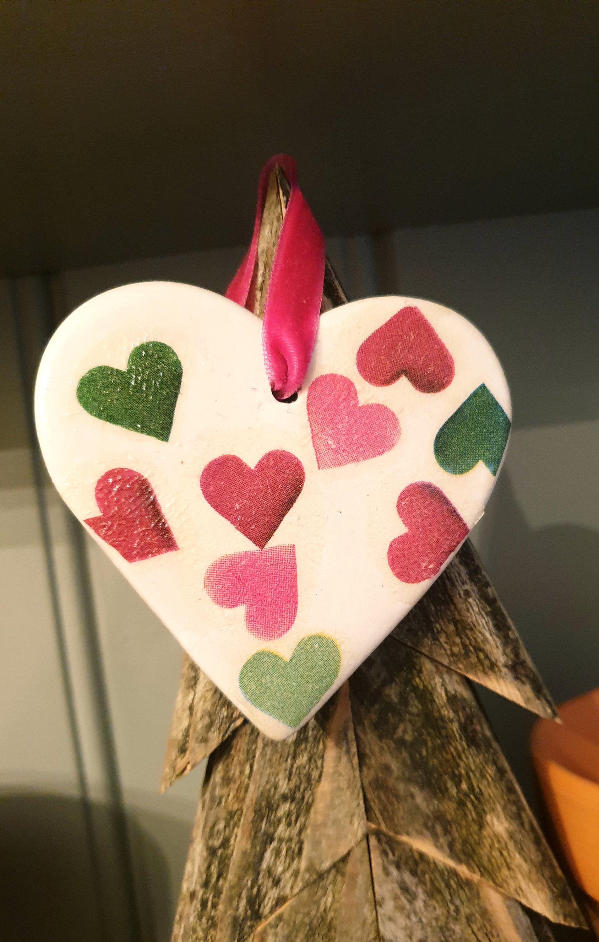 Ceramic hanging heart...coloured hearts Etsy
