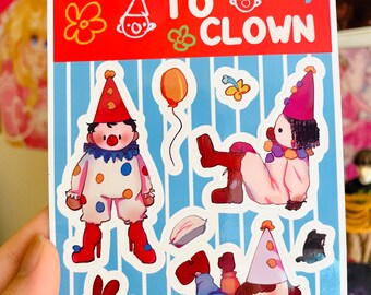 Dress to clown- sticker sheet