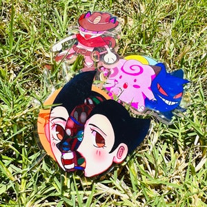 Atom! Cowboy cat and fairy with their shadow acrylic pins! 3 inch