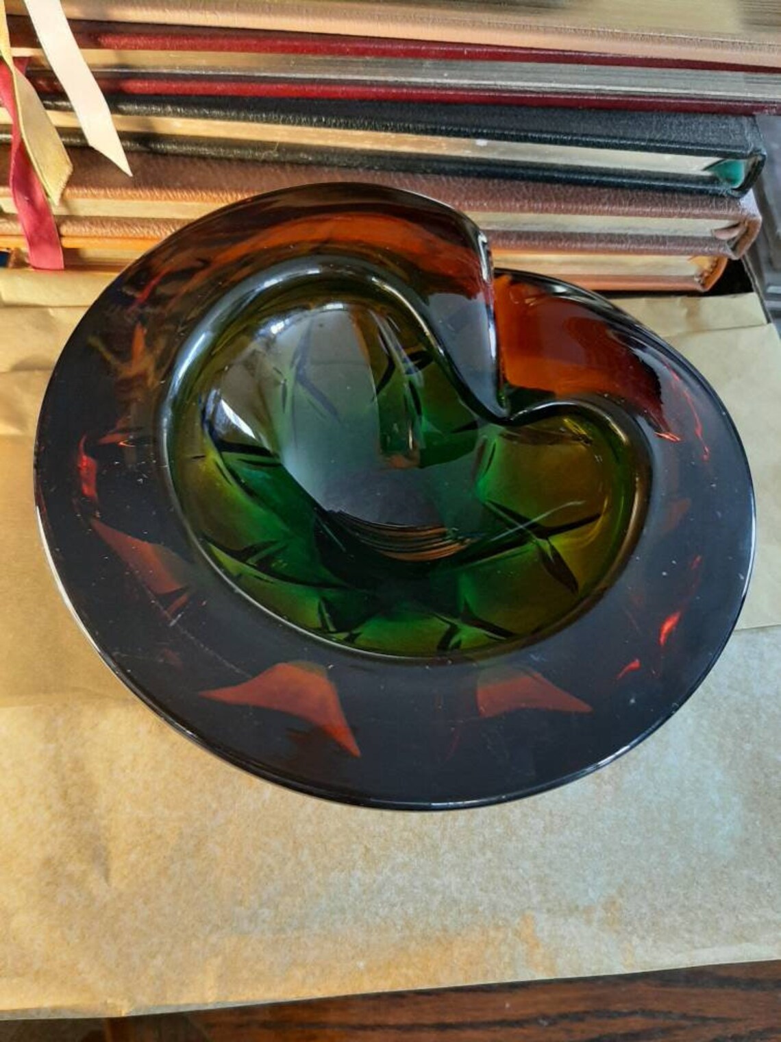 Vintage Murano Glass Ashtray Etsy