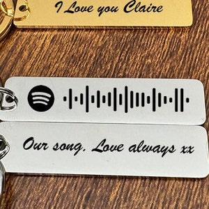 Personalised Spotify Code Keychain: 18k Gold Plated Music Gift, gift for friends and family