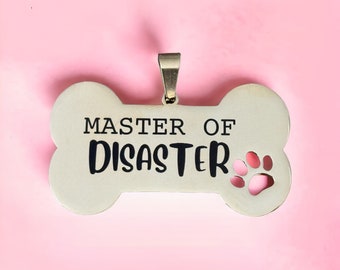 Placa de identificación personalizada: identificación de mascota grabada en acero inoxidable, placa de collar personalizada