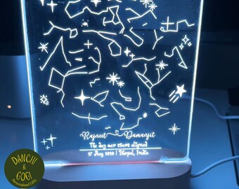 Personalized Constellation Night Light: Engraved Star Map, Romantic Gift