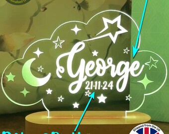Personalized Night Light: Engraved Desk Lamp, Children's Gift