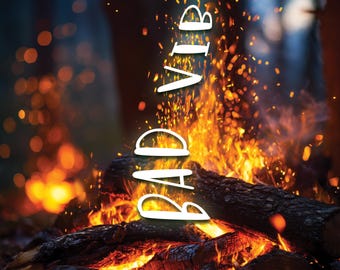 Bad Vibes Fire Print • Witchy Bonfire Wall Art