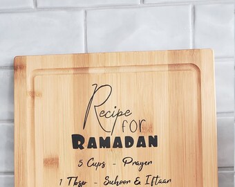 Ramadan Decoration, Recipe for Ramadan Cutting board, Kitchen Decor for Ramadan, Ramadan Decoration, Cutting Board Gift, Ramadan Gift