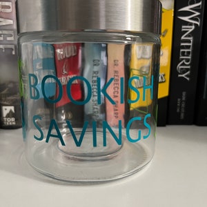 Bookish Savings Jar: Glass TBR Fund Jar, Book Lover Gift
